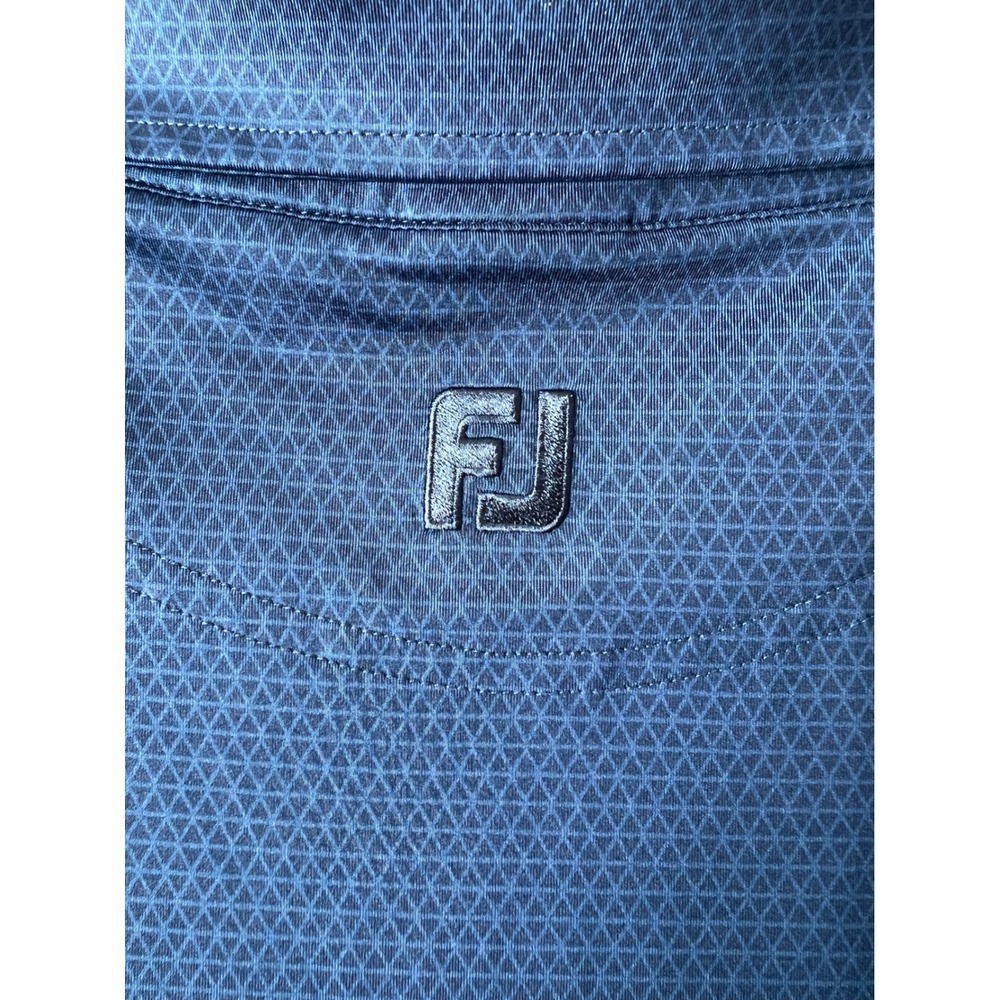 Footjoy FJ Dk Blue Geometric Print Golf Polo Shirt Size XL Athletic Casual - Picture 6 of 9